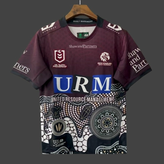 25/26 Manly Warringah Sea Eagles Maroon with Indigenous Art Jersey