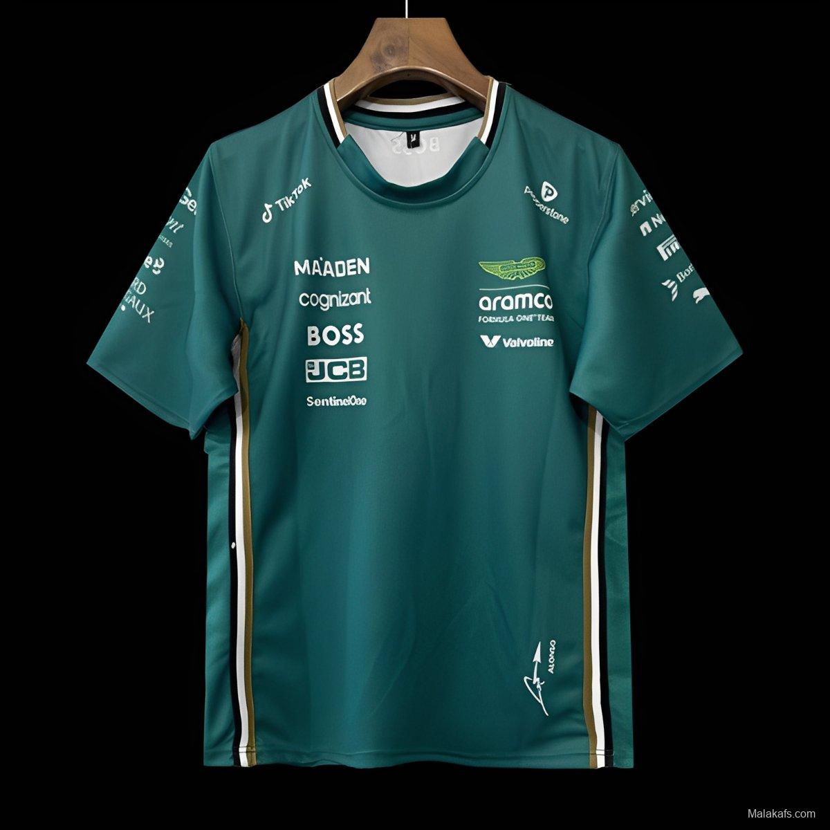 2025 F1 Aston Martin Aramco F1 Team Dark Green with Gold Trim Jersey