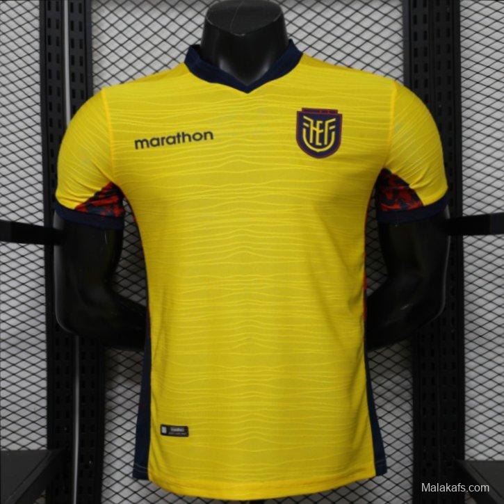 Player Version 2026 Ecuador Yellow with Tonal Wave  Home Jersey