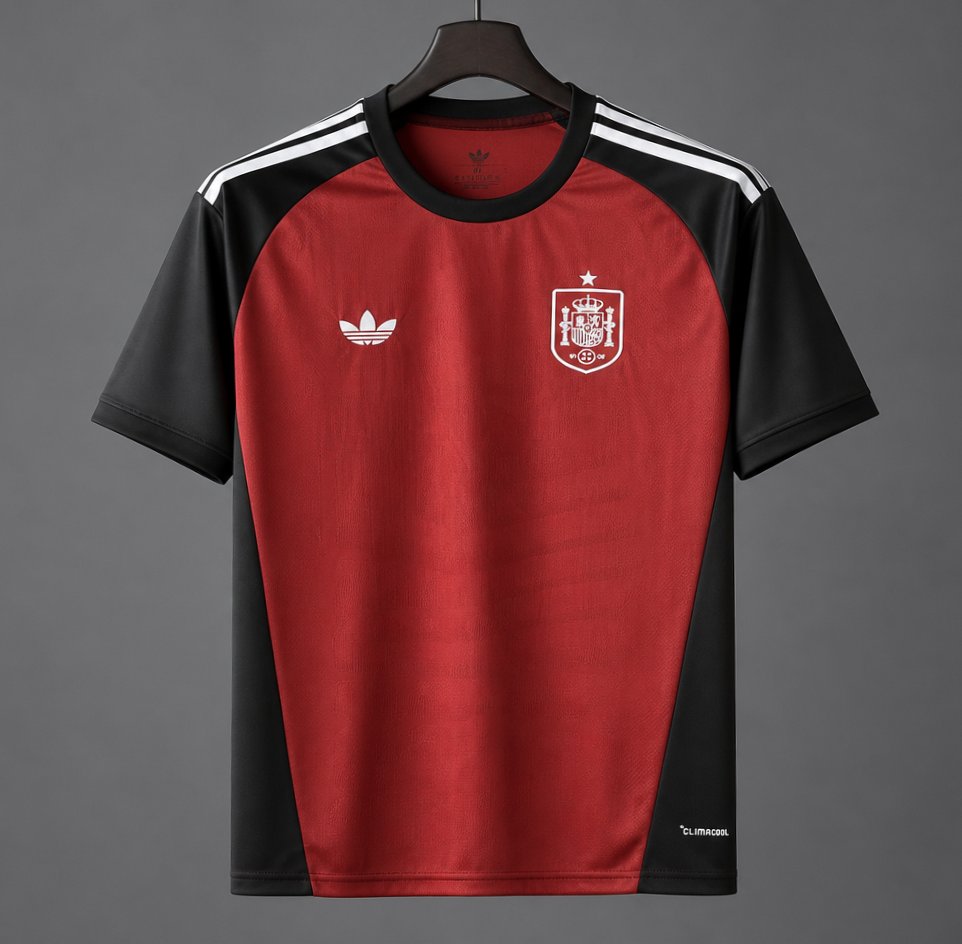 2026 Spain Wine/Black Goalkeeper Jersey