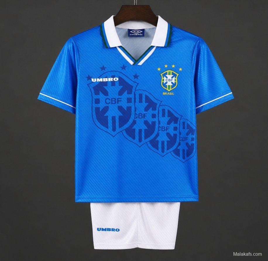 Retro Kids 1996 Brazil Away Jersey