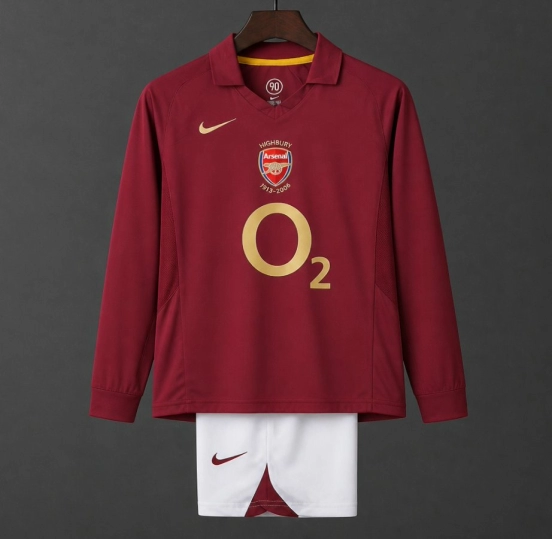 Retro Kids 05/06 Arsenal Home Long Sleeve Jersey