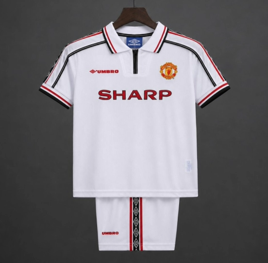 Retro Kids 98/99 Manchester United White Commemorative Jersey