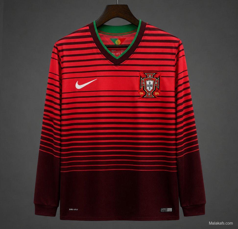 Retro 2014 Portugal Home Long Sleeve Jersey