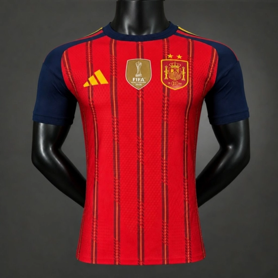 2 Star Player Version 2026 Spain Home Jersey With Champion Patch