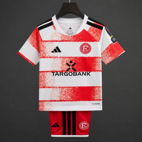 26/27 Kids Fortuna Düsseldorf Home Red/White Jersey