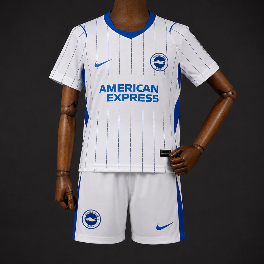 26/27 Kids Brighton Hove Aibion Away White Jersey