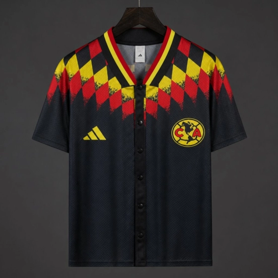 26/27 Club America MLB Style Baseball Black Jersey