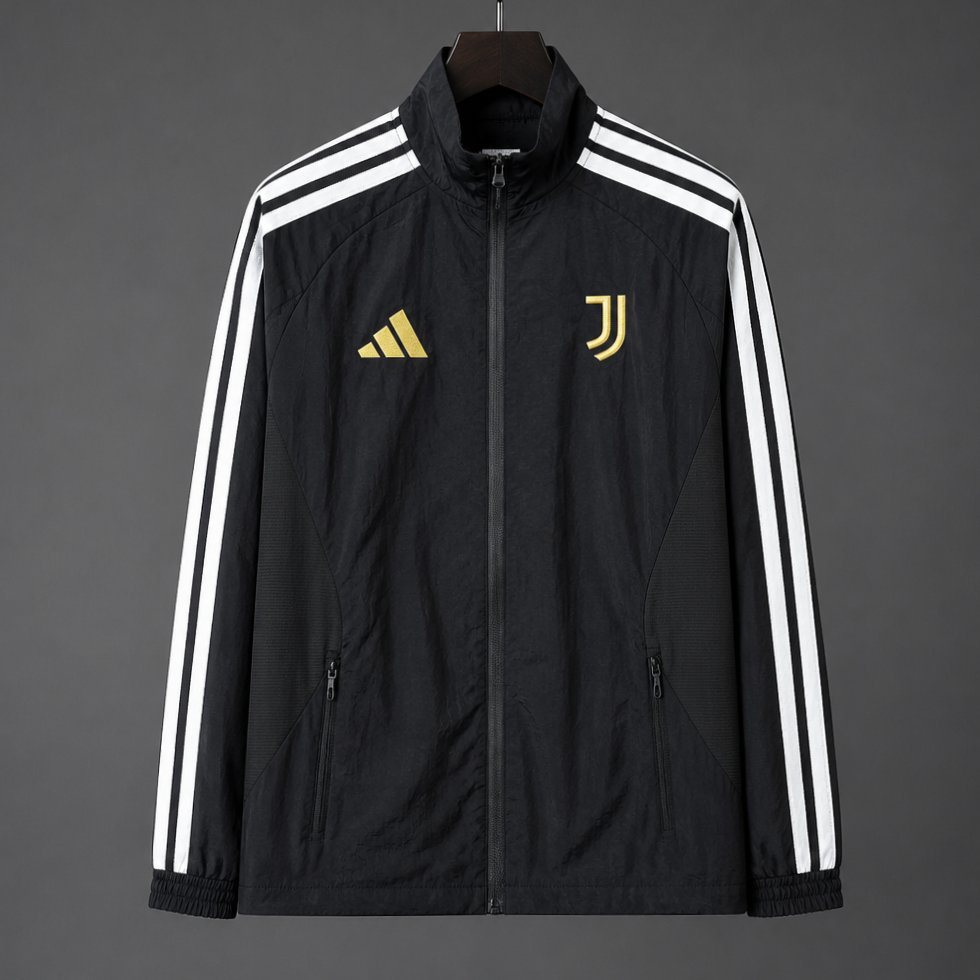 26/27 Juventus Black Full Zipper Windbreaker