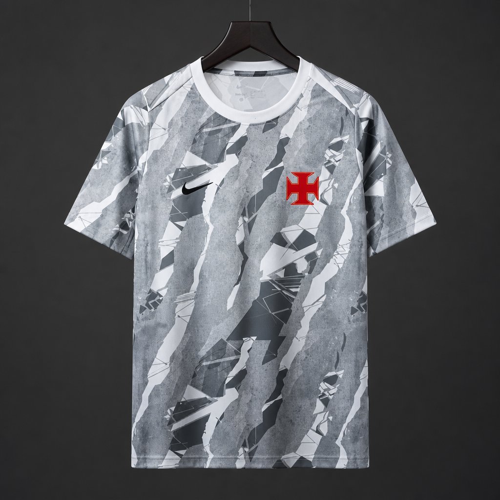 26/27 Vasco da Gama White with Gray Camo Pattern Jersey