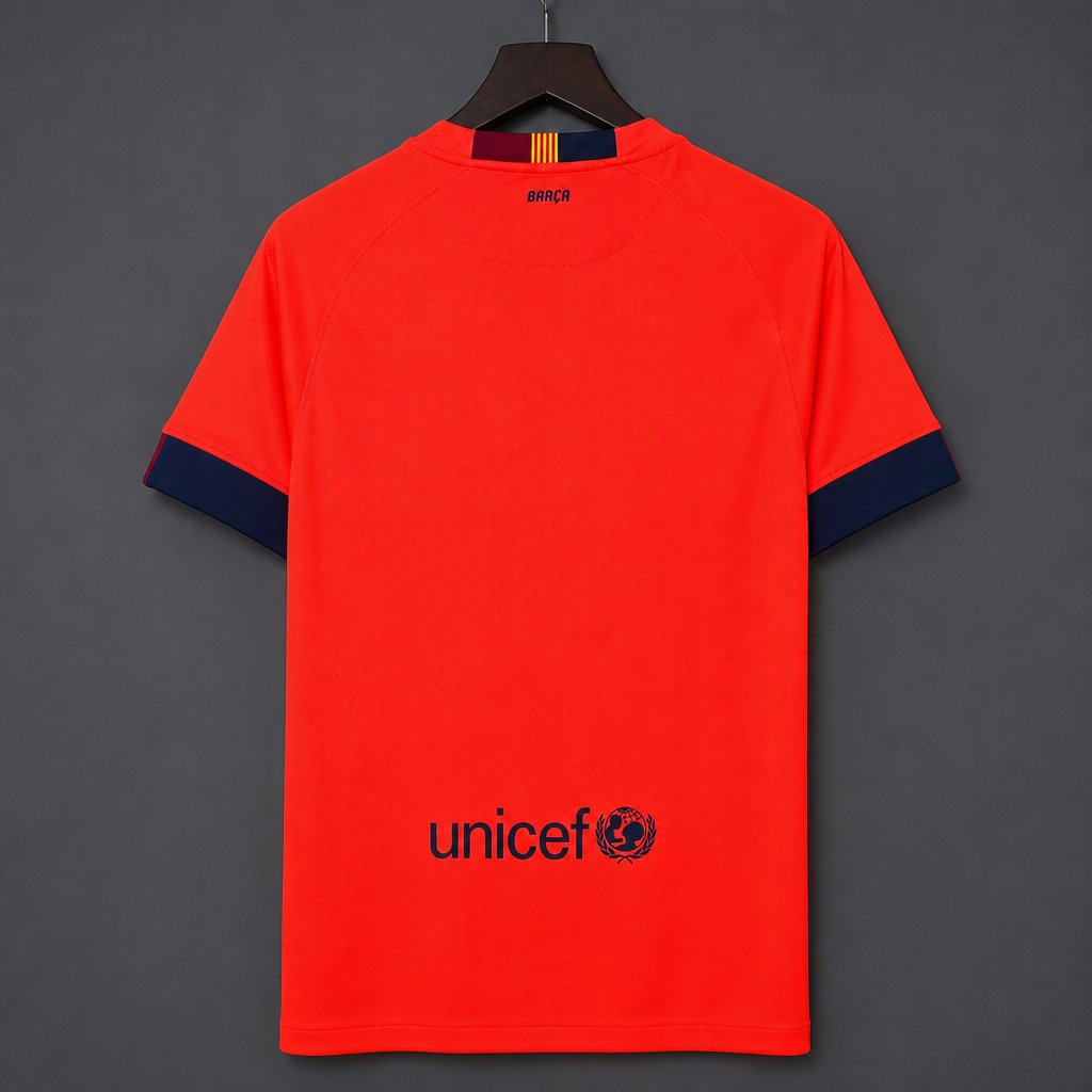 Retro 14/15 FC Barcelona Away Orange-Red  Jersey