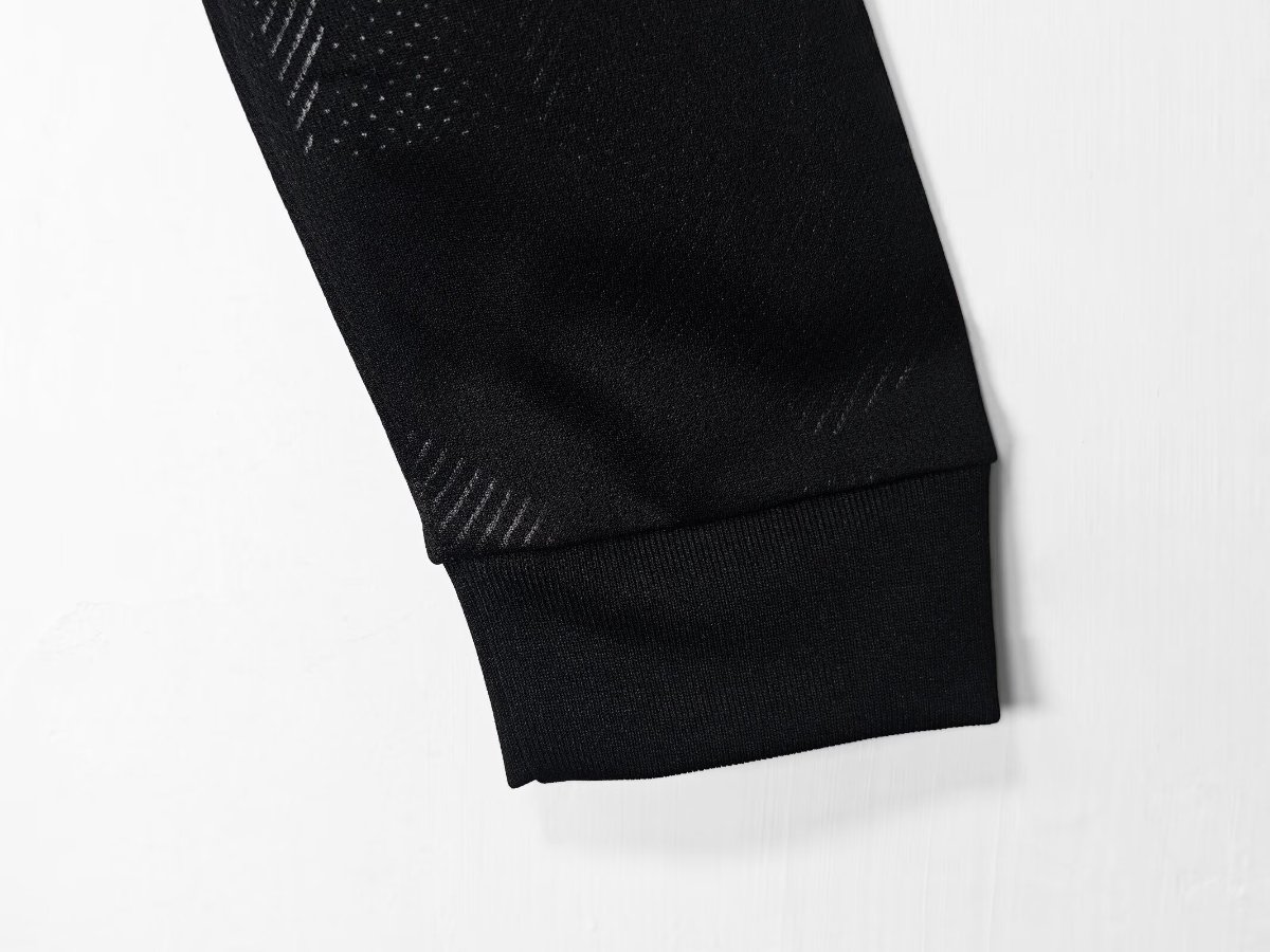 Retro 17/18 PSG/Paris Saint-Germain Black with Geometric Camo Pattern Third Long Sleeve Jersey