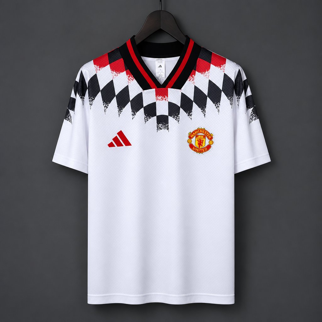 26/27 Manchester United White Diamond Pattern Pre-Match Jersey