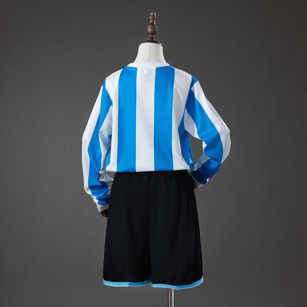 Retro Kids 1986 Argentina Home Long Sleeve Jersey