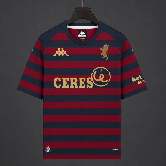 26/27 Genoa Third Maroon Stripes Jersey