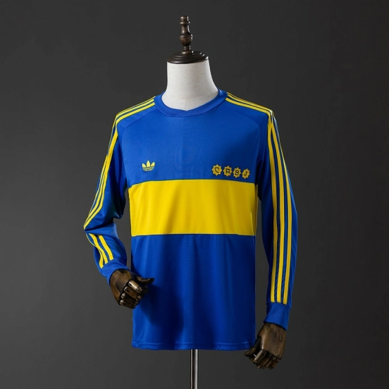 Retro Long sleeve 1981 Boca Juniors home Soccer Jersey