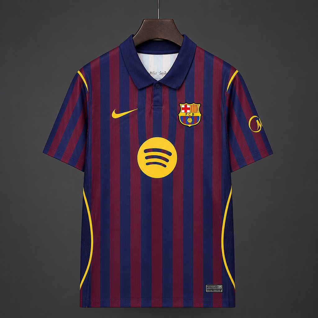27/28 Barcelona Home  Blue Burgundy Stripes Jersey