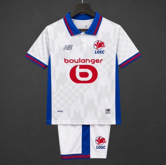 26/27 Kids Lille Away White Jersey Kit